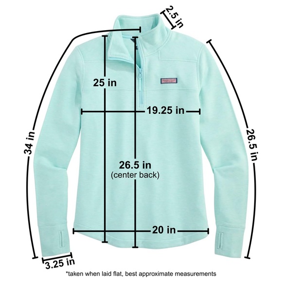 Vineyard Vines Dreamcloth Relaxed Shep Shirt Quarter Zip Sweatshirt Mint NWOT - Picture 14 of 14